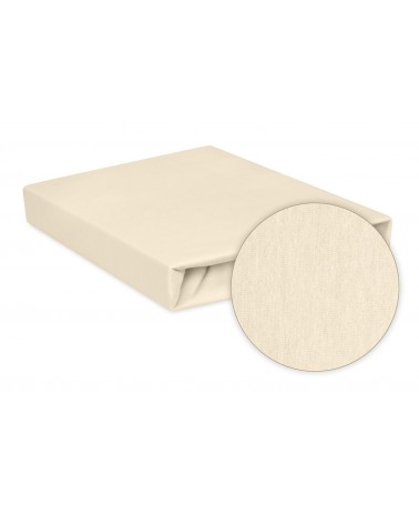 Wysokie prześcieradło bawełna jersey 120x200x30 z gumką kremowe Premium Matex