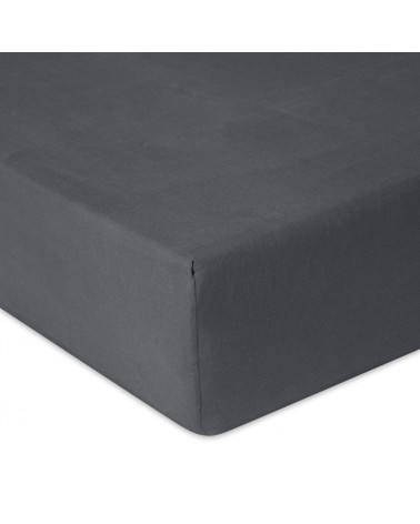 Wysokie prześcieradło bawełna jersey 120x200x30 z gumką antracytowe Premium Matex