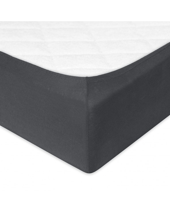 Wysokie prześcieradło bawełna jersey 120x200x30 z gumką antracytowe Premium Matex