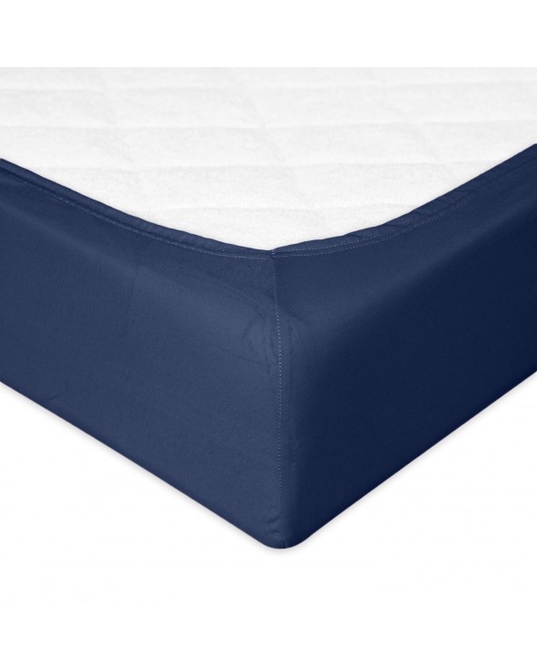 Prześcieradło bawełna jersey 140x200x20 z gumką granatowe Premium Matex