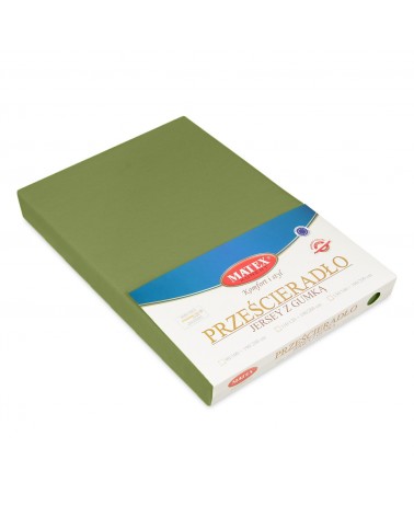 Prześcieradło bawełna jersey 160x200x20 z gumką zielone Premium Matex