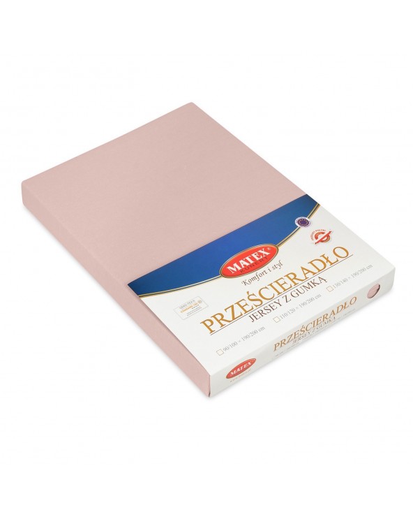 Prześcieradło bawełna jersey 160x200x20 z gumką wrzosowe Premium Matex