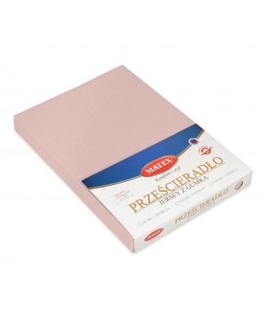 Prześcieradło bawełna jersey 160x200x20 z gumką wrzosowe Premium Matex