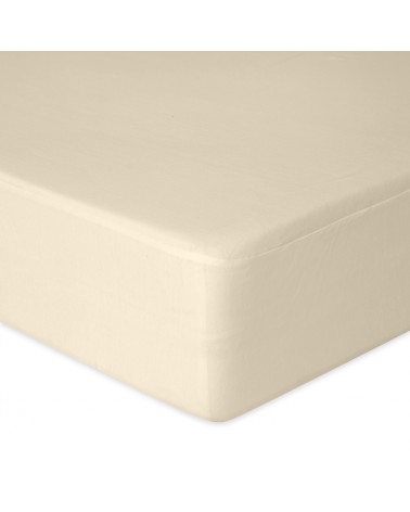 Wysokie prześcieradło bawełna jersey 160x200x30 z gumką kremowe Premium Matex