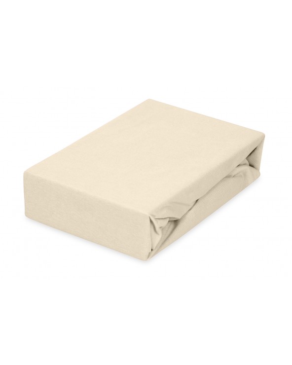 Prześcieradło bawełna jersey 180x200x20 z gumką kremowe Classic Matex