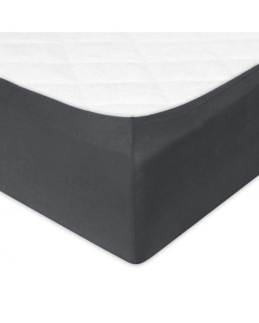 Prześcieradło bawełna jersey 180x200x20 z gumką antracytowe Premium Matex