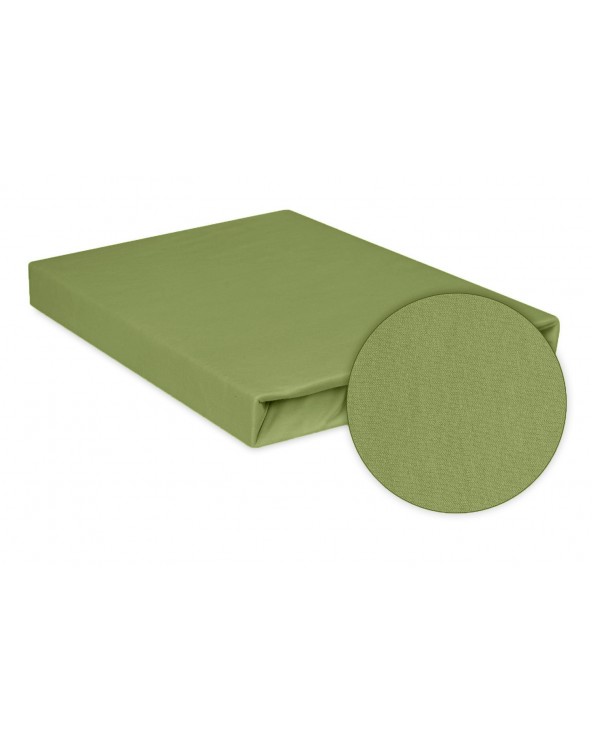 Prześcieradło bawełna jersey 180x200x20 z gumką zielone Premium Matex