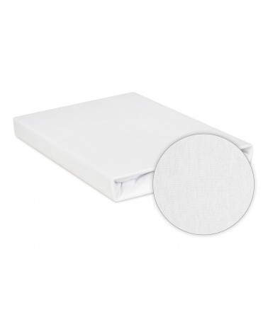 Prześcieradło bawełna jersey 200x220x20 z gumką białe Classic Matex
