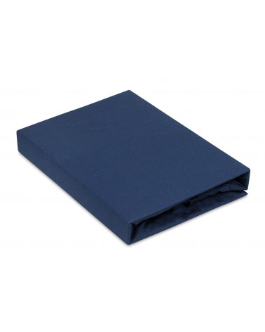 Prześcieradło bawełna jersey 90x200x20 z gumką granatowe Premium Matex
