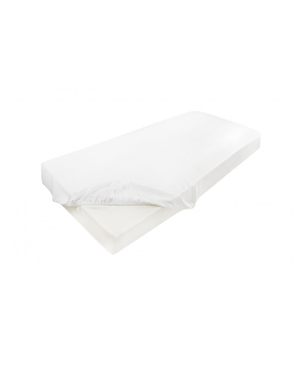 Wysokie prześcieradło bawełna jersey z lycrą 120x200x30 z gumką białe Matex