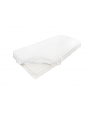 Wysokie prześcieradło bawełna jersey z lycrą 120x200x30 z gumką białe Matex