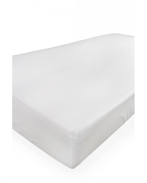 Wysokie prześcieradło bawełna jersey z lycrą 120x200x30 z gumką białe Matex