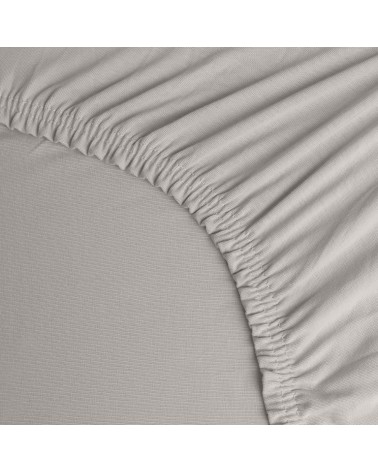 Wysokie prześcieradło bawełna jersey z lycrą 120x200x30 z popielate białe Matex