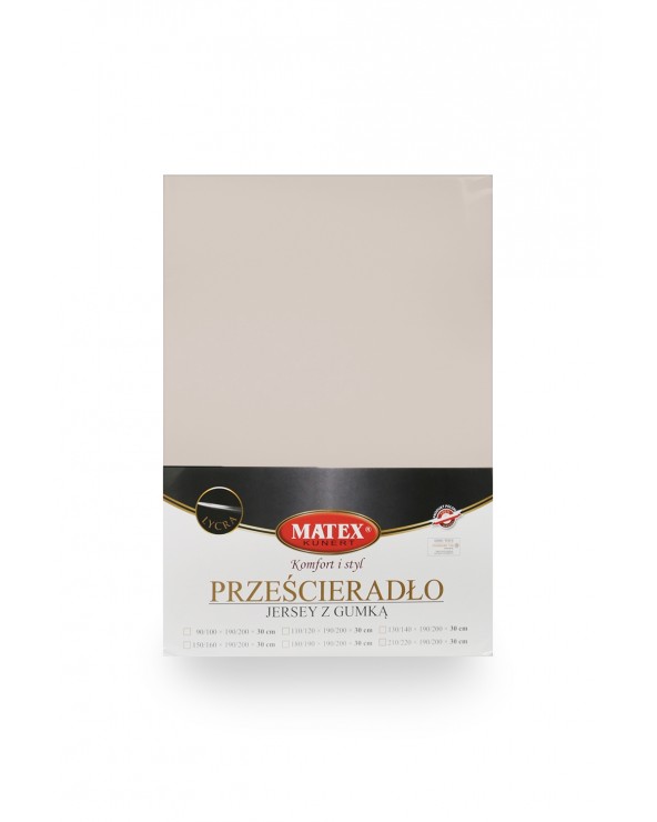Wysokie prześcieradło bawełna jersey z lycrą 140x200x30 z gumką szare Matex