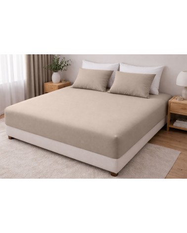 Wysokie prześcieradło bawełna jersey z lycrą 160x200x30 z gumką szare Matex