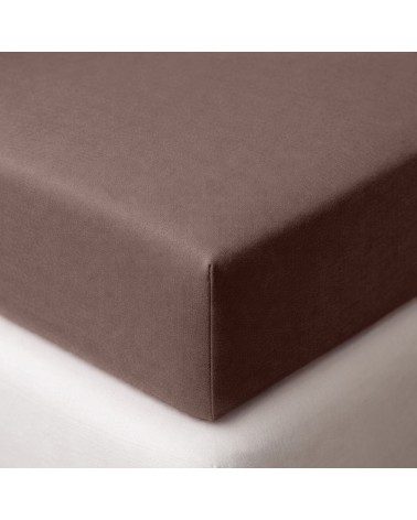 Wysokie prześcieradło bawełna jersey z lycrą 160x200x30 z gumką brązowe Matex