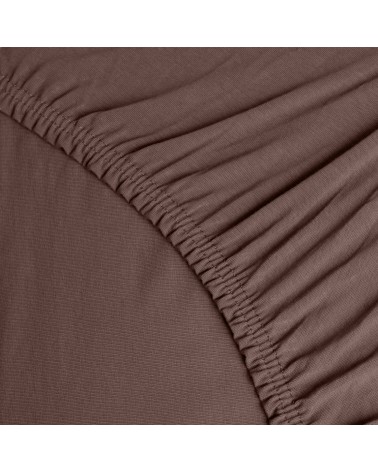 Wysokie prześcieradło bawełna jersey z lycrą 160x200x30 z gumką brązowe Matex