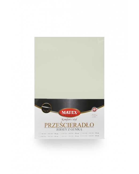 Wysokie prześcieradło bawełna jersey z lycrą 160x200x30 z gumką miętowe Matex