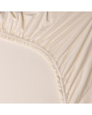 Wysokie prześcieradło bawełna jersey z lycrą 180x200x30 z gumką kremowe Matex