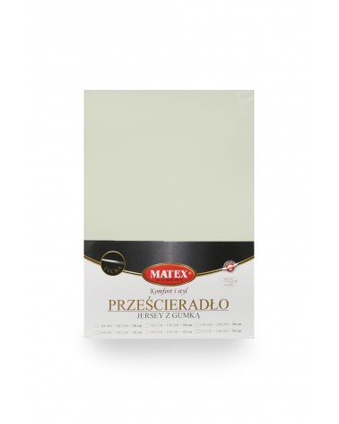 Wysokie prześcieradło bawełna jersey z lycrą 180x200x30 z gumką miętowe Matex