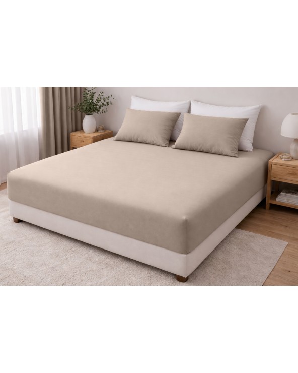 Wysokie prześcieradło bawełna jersey z lycrą 200x220x30 z gumką szare Matex