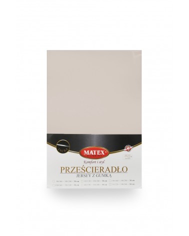 Wysokie prześcieradło bawełna jersey z lycrą 200x220x30 z gumką szare Matex