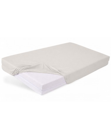 Wysokie prześcieradło bawełna jersey z lycrą 90x200x30 z gumką popielate Matex