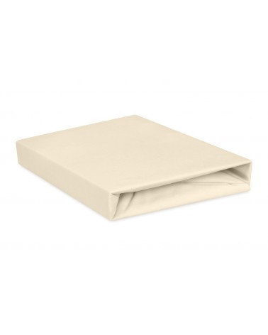 Prześcieradło bawełna jersey 200x220x30 z gumką kremowe Premium Matex