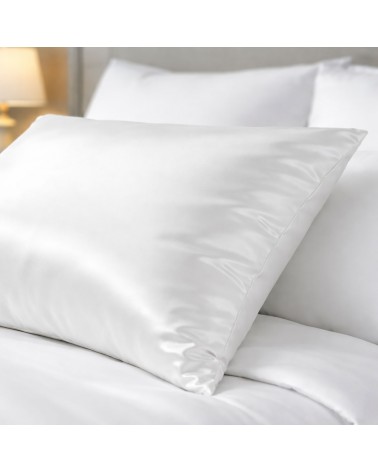 Poszewka hotelowa satyna bawełnaina 70x80 na zakładkę Monako biała Darymex