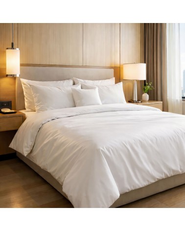 Poszewka hotelowa satyna bawełniana 40x40 na zakładkę Monako biała Darymex