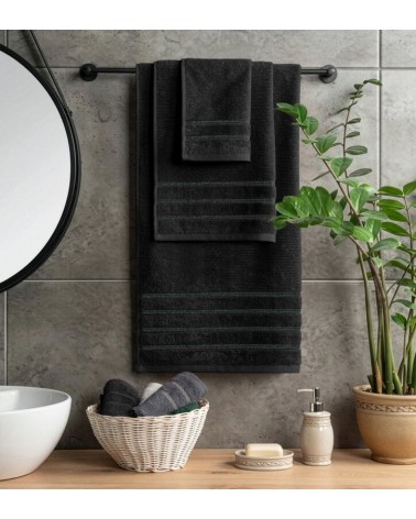 Ręcznik bawełna 70x140 Amira czarny Eurofirany