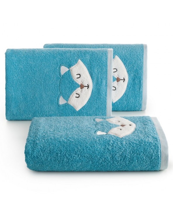 Okrycie kąpielowe bawełniane 100x100 Baby 70 niebieskie Eurofirany