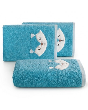 Okrycie kąpielowe bawełniane 100x100 Baby 70 niebieskie Eurofirany