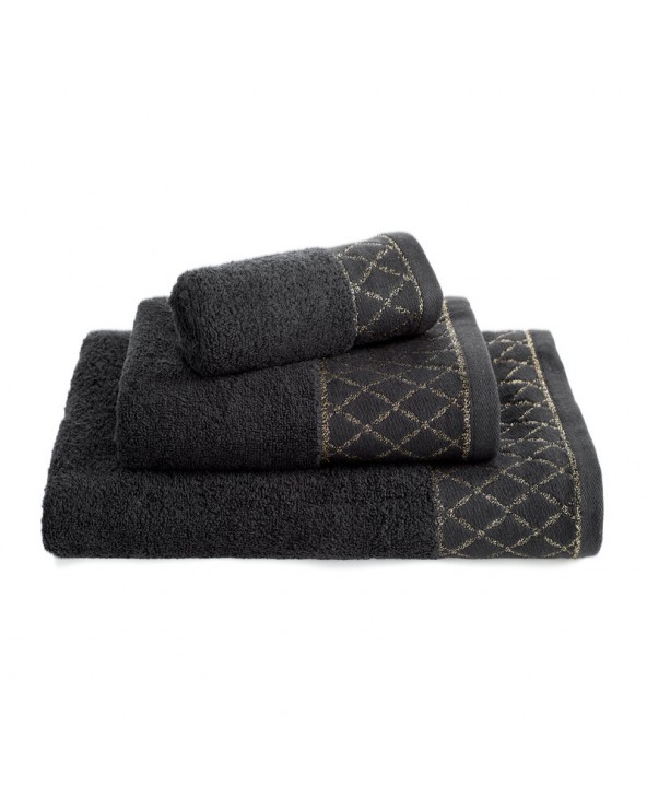 Ręcznik bawełna 30x50 + 50x90 + 70x140 kpl 3 szt Layla czarny Eurofirany