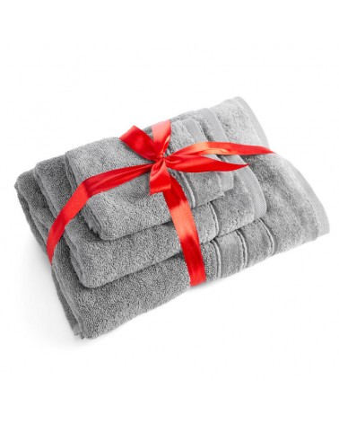 Ręcznik bawełna 30x50 + 50x90 + 70x140 kpl 3 szt Sibel stalowy Eurofirany