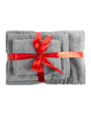 Ręcznik bawełna 30x50 + 50x90 + 70x140 kpl 3 szt Sibel stalowy Eurofirany