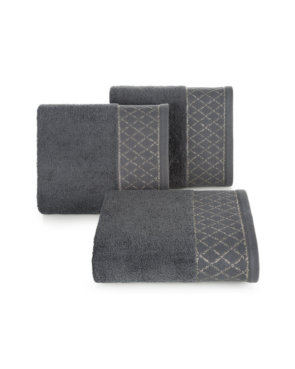 Ręcznik bawełna 30x50 Layla stalowy Eurofirany