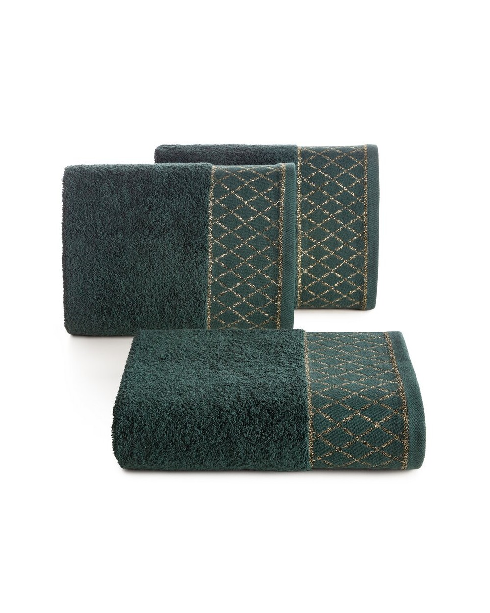 Ręcznik bawełna 50x90 Layla ciemnozielony Eurofirany