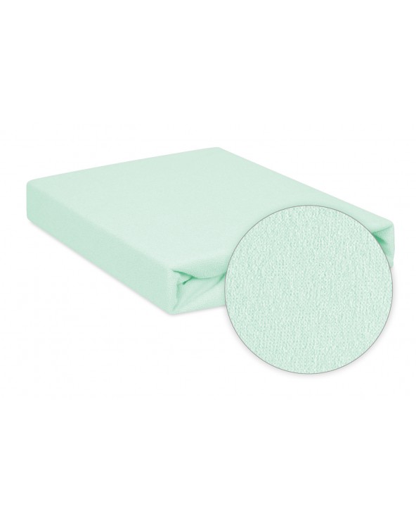 Prześcieradło nieprzemakalne frotte 120x200x20 z gumką jasnomiętowe MATEX