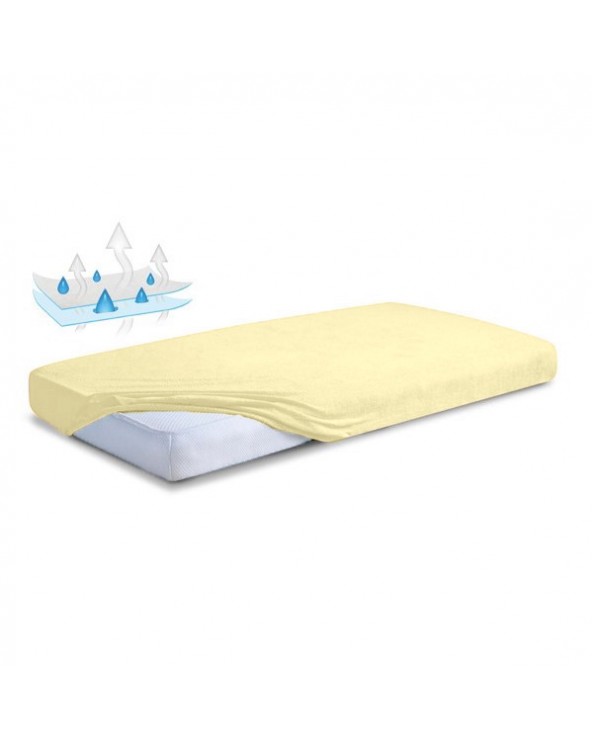 Prześcieradło nieprzemakalne frotte 140x200x20 z gumką kremowe MATEX