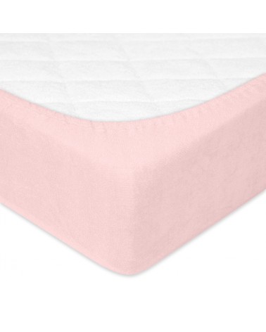 Prześcieradło nieprzemakalne frotte 140x200x20 z gumką róż kwarcowy MATEX