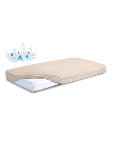 Prześcieradło nieprzemakalne frotte 160x200x20 z gumką cappuccino MATEX