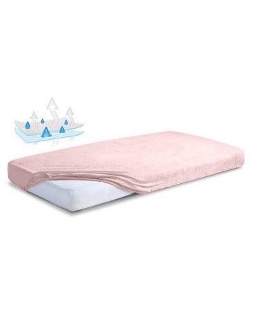 Prześcieradło nieprzemakalne frotte 90x200x20 z gumką róż kwarcowy MATEX