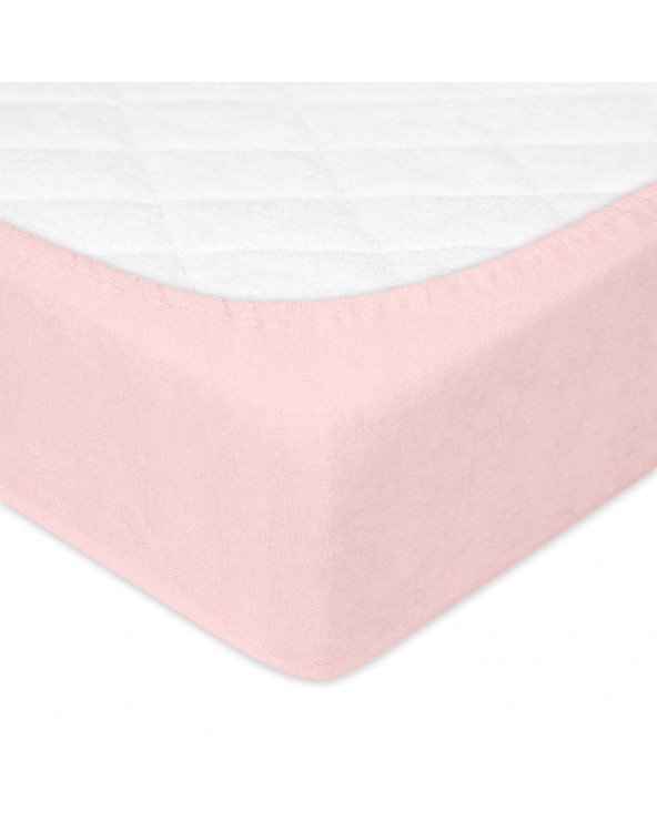 Prześcieradło nieprzemakalne frotte 90x200x20 z gumką róż kwarcowy MATEX