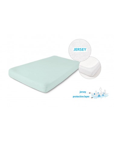 Prześcieradło nieprzemakalne jersey 120x200x20 z gumką jasnomiętowe MATEX