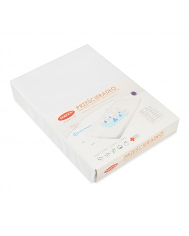 Prześcieradło wysokie nieprzemakalne jersey 120x200x30 z gumką białe MATEX