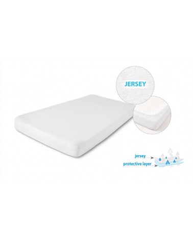 Prześcieradło wysokie nieprzemakalne jersey 140x200x30 z gumką białe MATEX