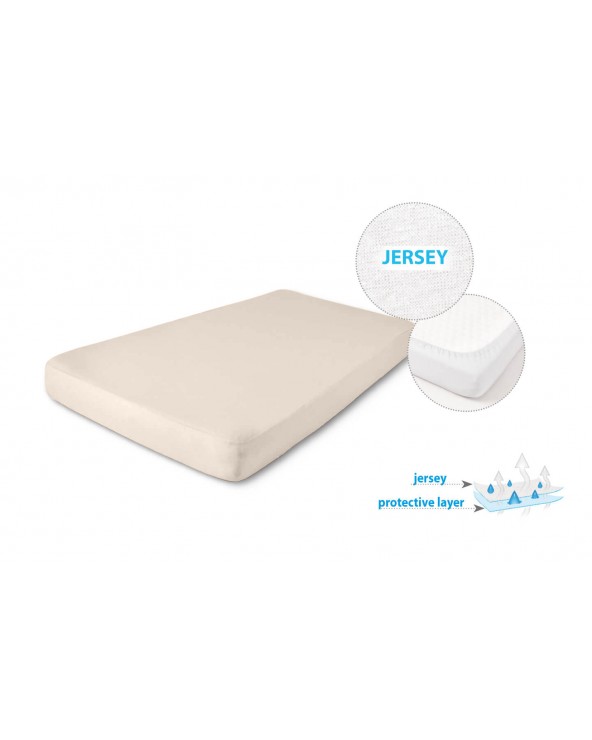 Prześcieradło nieprzemakalne jersey 160x200x20 z gumką cappuccino MATEX