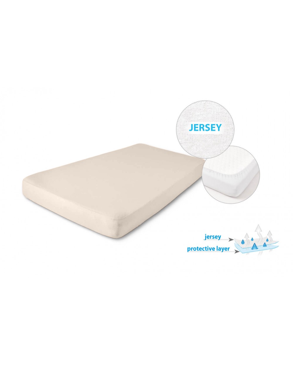 Prześcieradło nieprzemakalne jersey 160x200x20 z gumką cappuccino MATEX