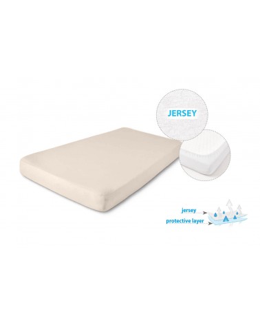 Prześcieradło nieprzemakalne jersey 90x200x20 z gumką cappuccino MATEX